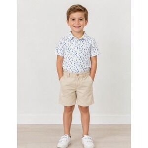 Tommy Bahama Polo Shirt and Polo Ralph Lauren Khaki Shorts Set Boys 5/6 6X